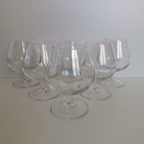 Set of 6 cognac glasses like new, 11 cm height