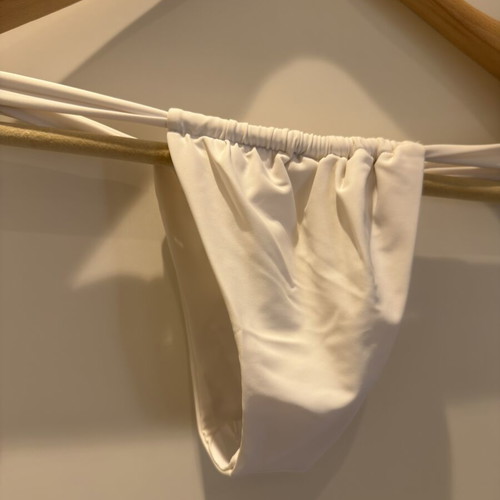 White bikini bottom size S M new