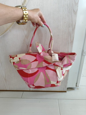 Accessorize vintage υφασμάτινη τσάντα ώμου καινούργια, ροζ και κόκκινη