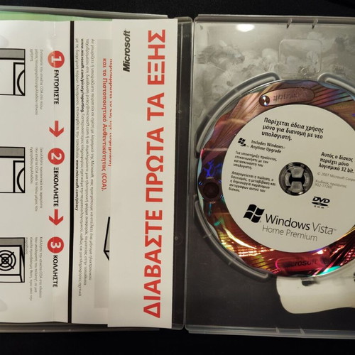 MS Windows Vista Home Premium DVD 32-bit like new with Win Anytime Upgrade