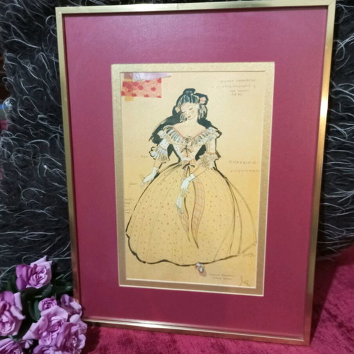 Model of costumes from the play "Ο υπάλληλος" New Stage KTHBE like new, 32x42cm