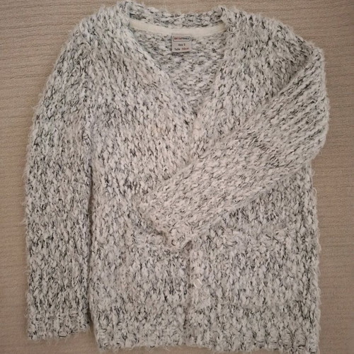 Matou France knitted cardigan like new, size 110 cm, white and gray