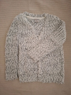 Matou France knitted cardigan like new, size 110 cm, white and gray