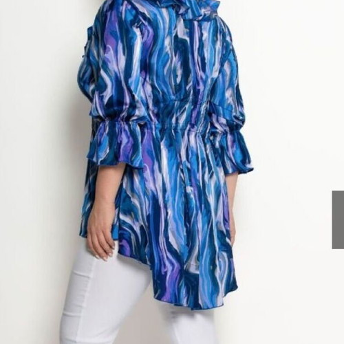 Long dress new with frill, multicolor, size 44