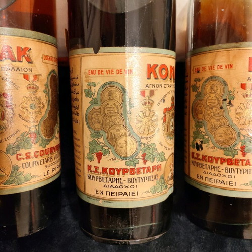 Koniak used, pack of 3 family heirloom bottles