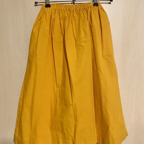 Zara cotton skirt new, yellow and orange, elastic waist, pockets