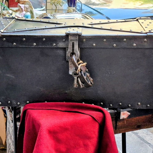 Wrought Iron Safe Like New, Handmade with Rivets