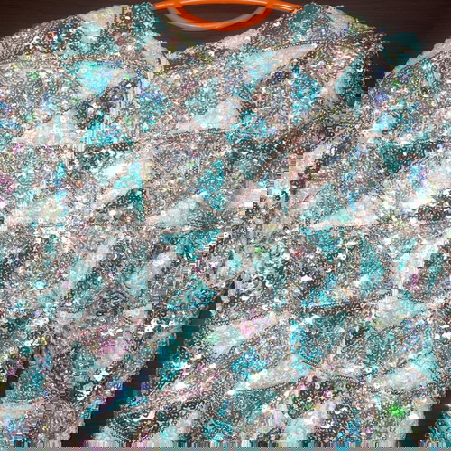 Βραδινό φόρεμα μεταχειρισμένο με πούλιες, μέγεθος medium, πολύχρωμο