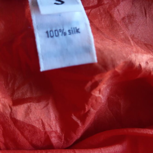 Vintage 90s Dosa silk dress with lace like new, orange