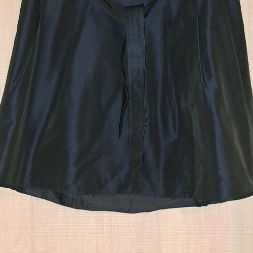 Satin skirt like new, dark blue, evaze style with belt and zipper