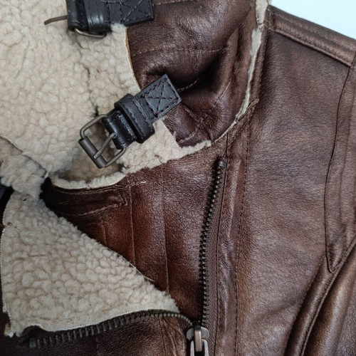 Bershka Aviator Jacket like new, brown with shearling lining