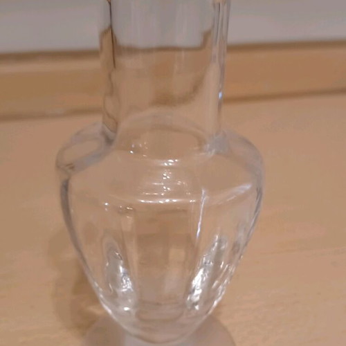 Crystal small vintage vase with sandblasted base in excellent condition