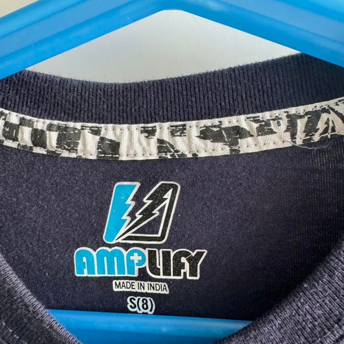 Μακρυμάνικη μπλούζα AMPLIFY αφόρετη, μέγεθος Small για αγόρια 8 ετών, γκρι και μπλε