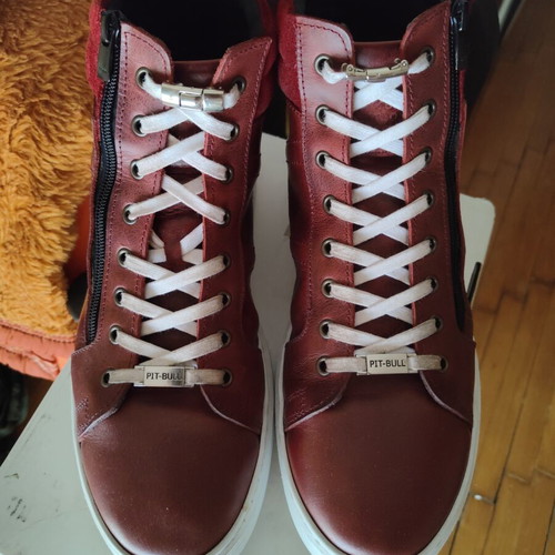 Pitbull leather sneakers crazy horse size 43 like new, red