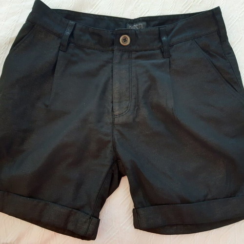 Diesel black short shorts, cotton and metallic thread, size 27