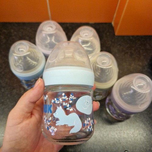 Nuk Glass Bottles Nature Sensel 120ml used with silicone nipple