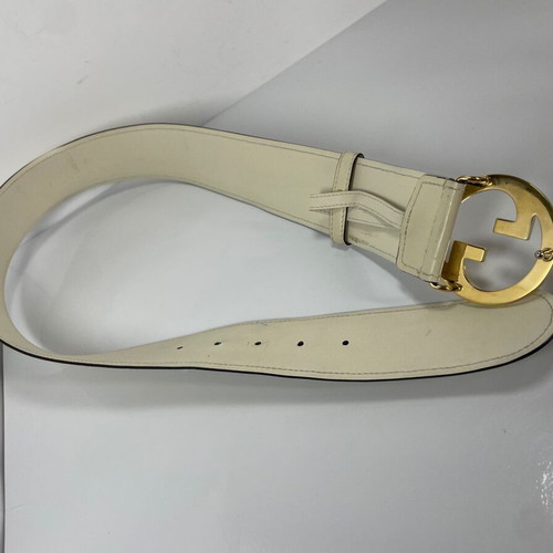 Gucci Blondie leather belt 75cm used, cream
