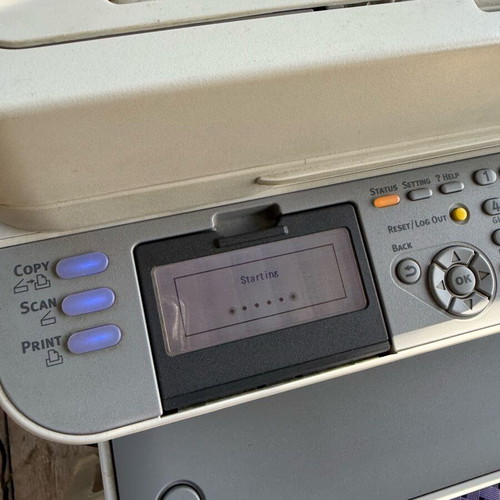 OKI MC332 multifunction printer used, print, scan, copy, fax