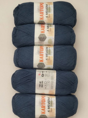 Kartopu Four Seasons knitting yarn set of 5 new, cotton-acrylic blend