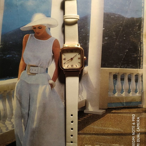 Watch and bracelet set like new, white, women's