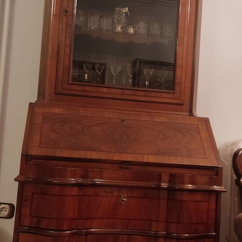 Vintage Dutch Baroque Secretary Desk with Display Cabinet like new