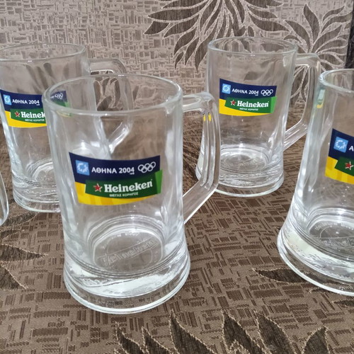 6 pcs Beer glasses 2004 Athens