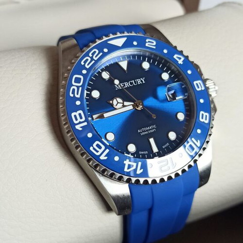 Mercury Seadive Swiss automatic watch new, blue