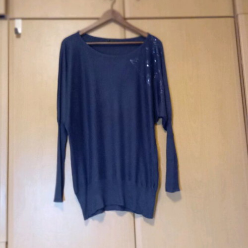 Dotacoko women's pullover blue with sequins size M like new