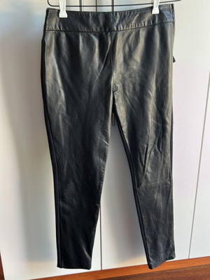 Oasis black leather leggings size M like new