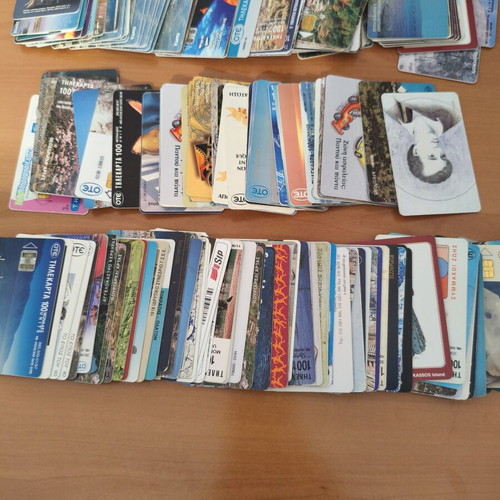 Phone card collection used, Greek OTE and Italian cards in box