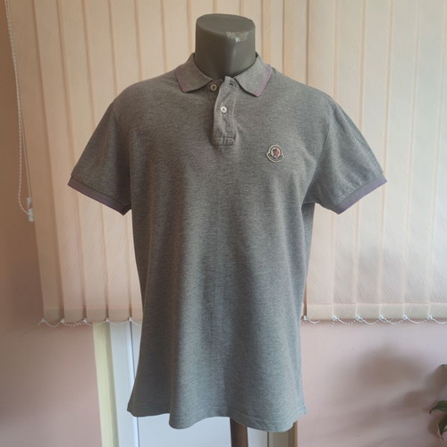 Moncler short-sleeved polo shirt grey size L