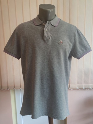 Moncler short-sleeved polo shirt grey size L