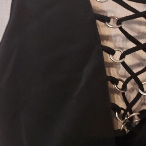 Black bustier like new with lacing and open back, size L