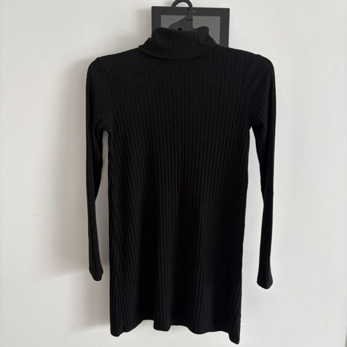 Stradivarius long-sleeve black dress with polo neck