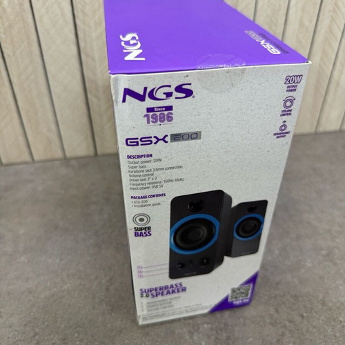 NGS GSX 200 Gaming Speakers 2.0 New, USB Powered