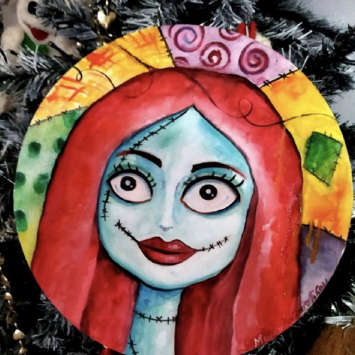 Nightmare Before Christmas Watercolor Painting New, 30cm Diameter