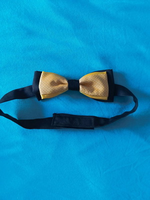 Men's bow tie black with yellow like new
