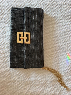 Black envelope clutch bag
