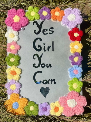 Mirror with Flowers wall or table decor 21x30cm