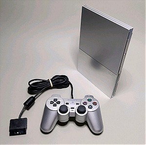 PS2 Slim Silver Console & 1 Controller Refurbished