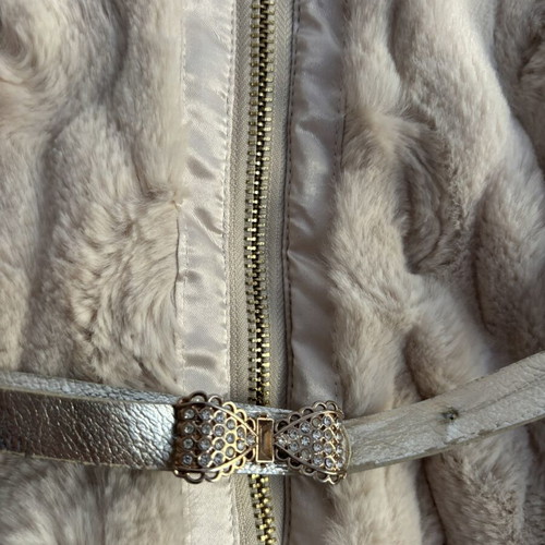 Evita fur jacket for girl, size 6, beige