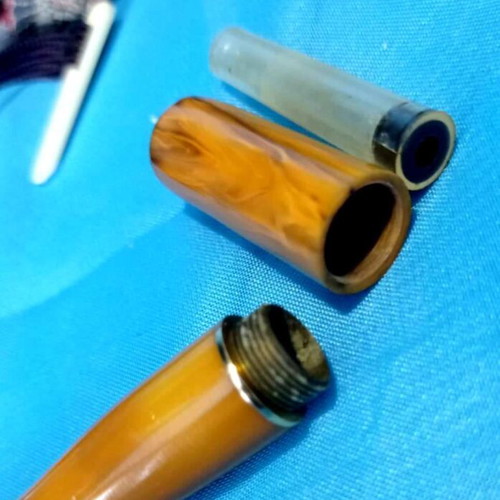Bakelite Cigarette Holder Used Amber Look with Case and Box