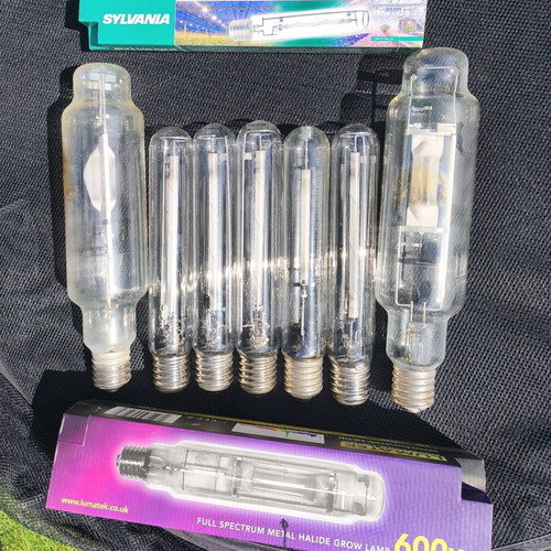 Metal halide lamps used, double spectrum, set of 7, decorative