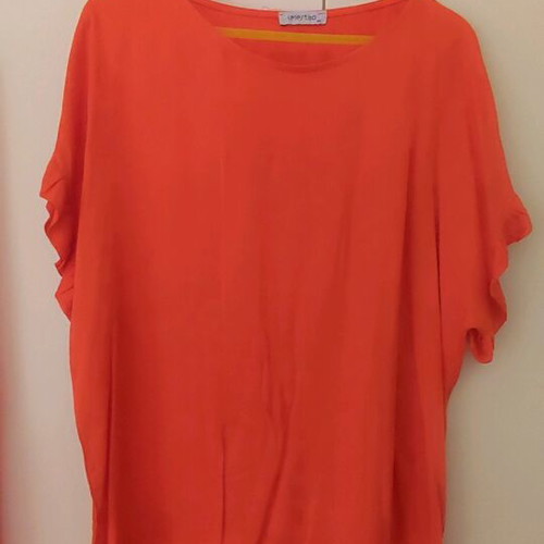Celestino blouse and long zip-culottes set like new, orange