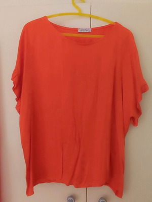 Celestino blouse and long zip-culottes set like new, orange