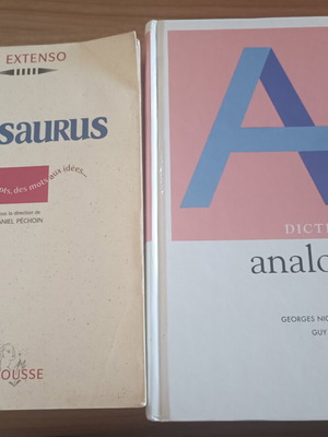 Larousse Dictionnaire Analogique and Thésaurus French dictionaries used