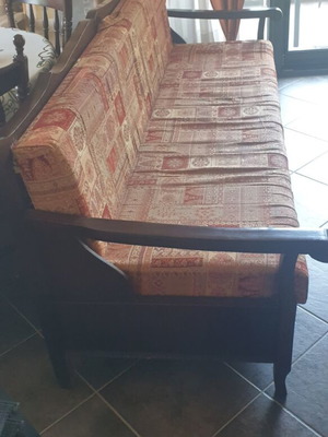 Sofa bed like new with storage, solid wood, 1.95×0.70 m