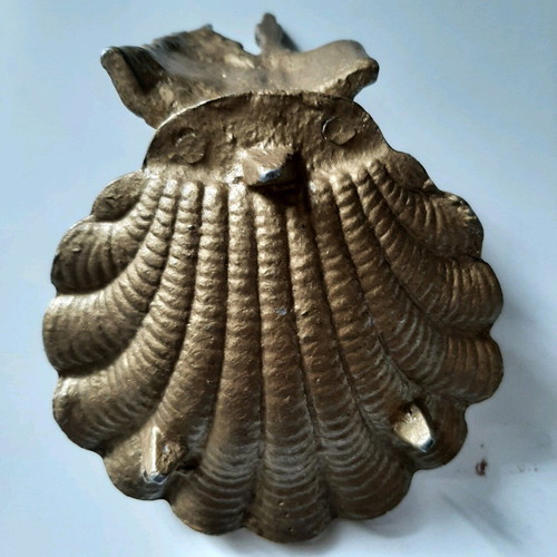 Metal ashtray Ioannina used, shell shape with Ali Pasha palace