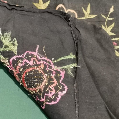 Embroidered pillow used with 1920s floral design