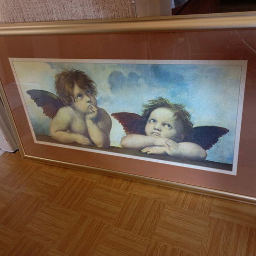 Classic frame with angels from Sistine Madonna by Raphael new